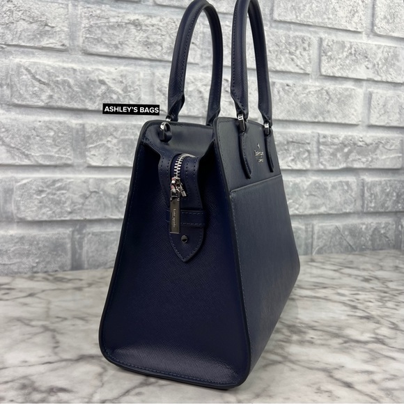 Kate Spade Madison Medium Satchel & Large Wallet Continental In Parisian Navy - Picture 3 of 16